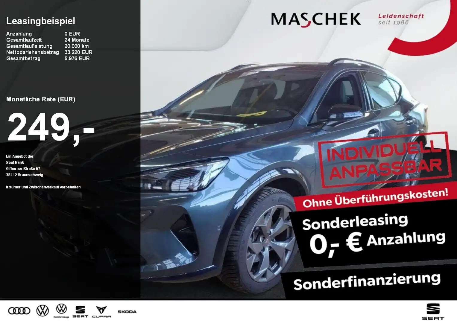 CUPRA Formentor Sonderleasing 1.5 eTSI Navi 360° Sitzh. ACC Grau - 1