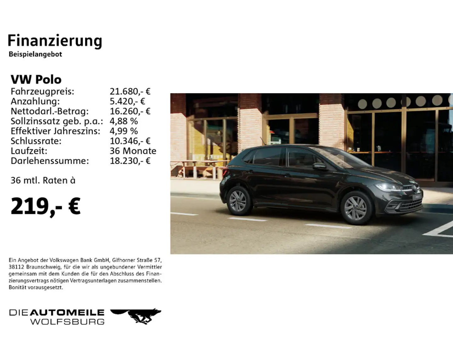 Volkswagen Polo VI 1.0 TSI Style Einparkhi v+h/Matrix LED/A Schwarz - 2