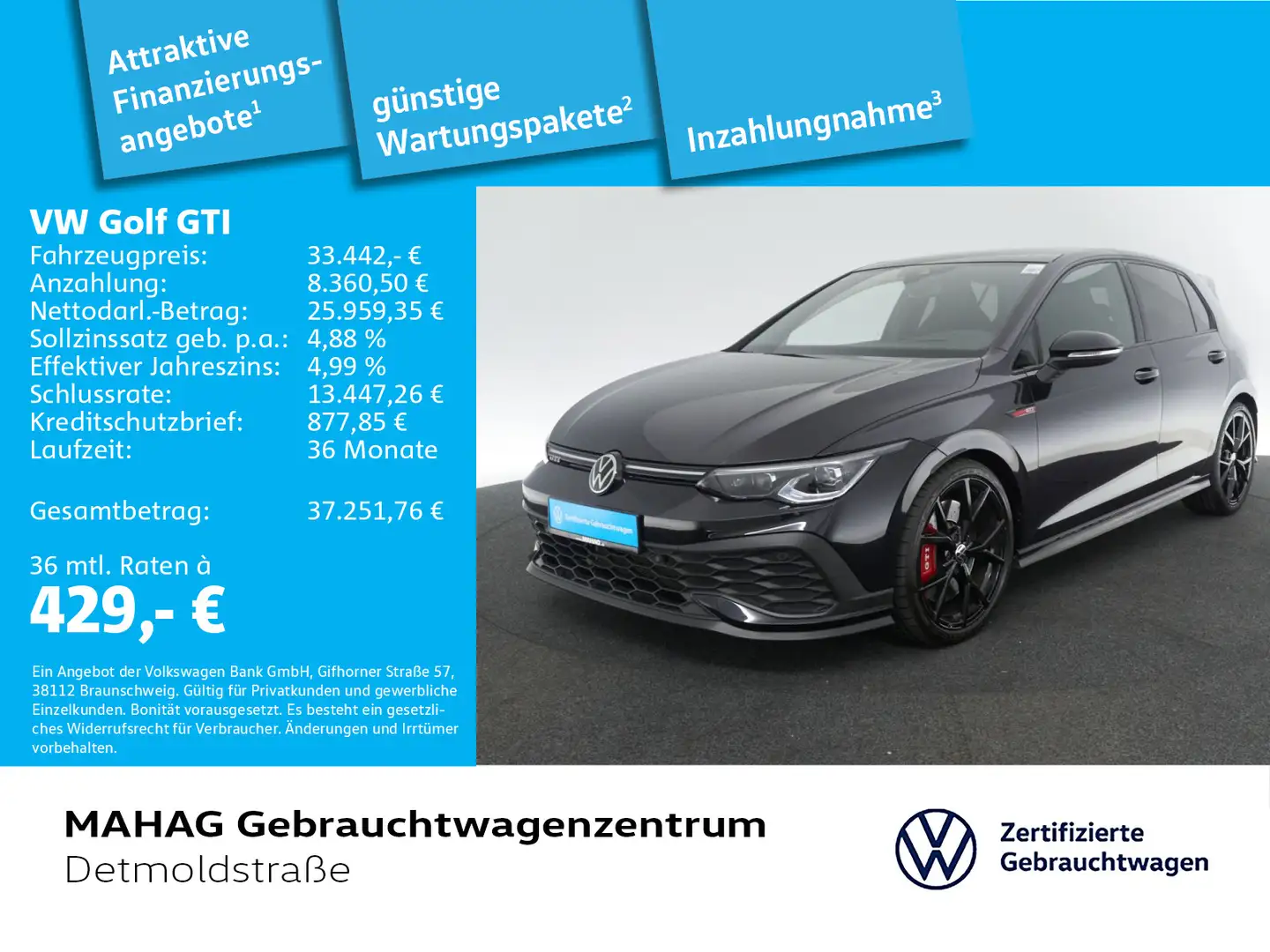 Volkswagen Golf GTI Golf VIII GTI Clubsport 2.0 TSI BlackStyle Navi Noir - 1