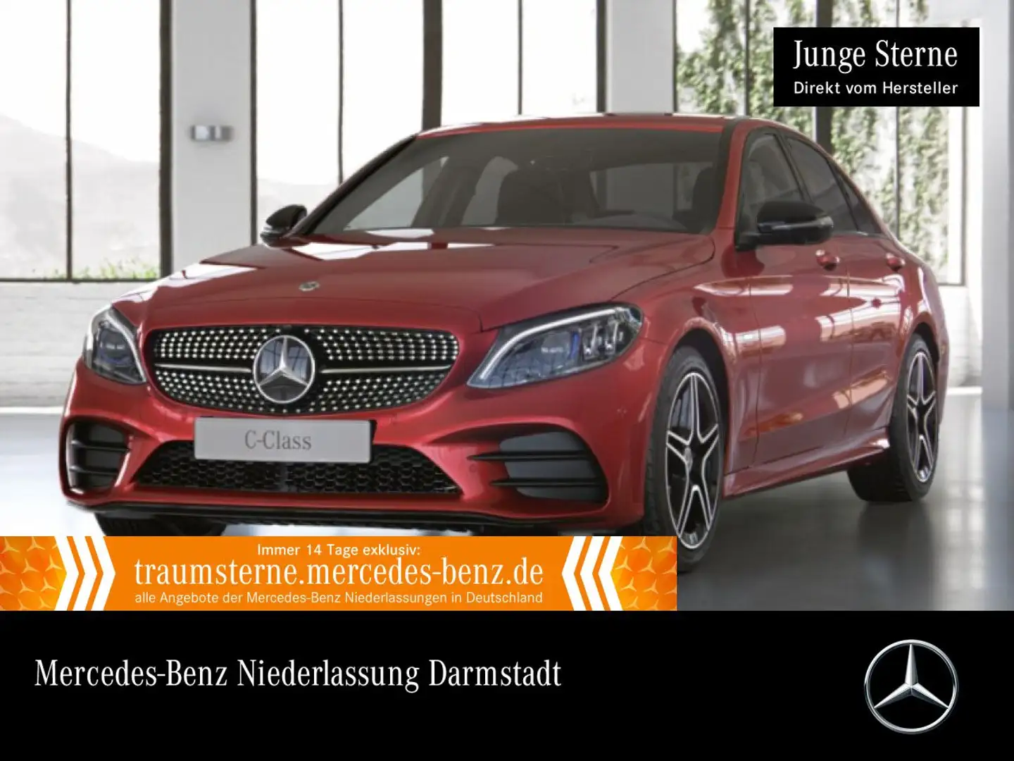 Mercedes-Benz C 300 de AMG+NIGHT+360+AHK+MULTIBEAM+SPUR+TOTW+9G Rood - 1