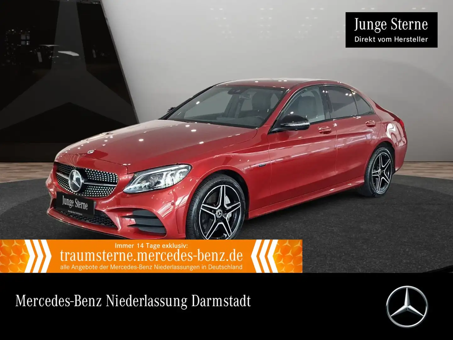 Mercedes-Benz C 300 de AMG+NIGHT+360+AHK+MULTIBEAM+SPUR+TOTW+9G Rojo - 1