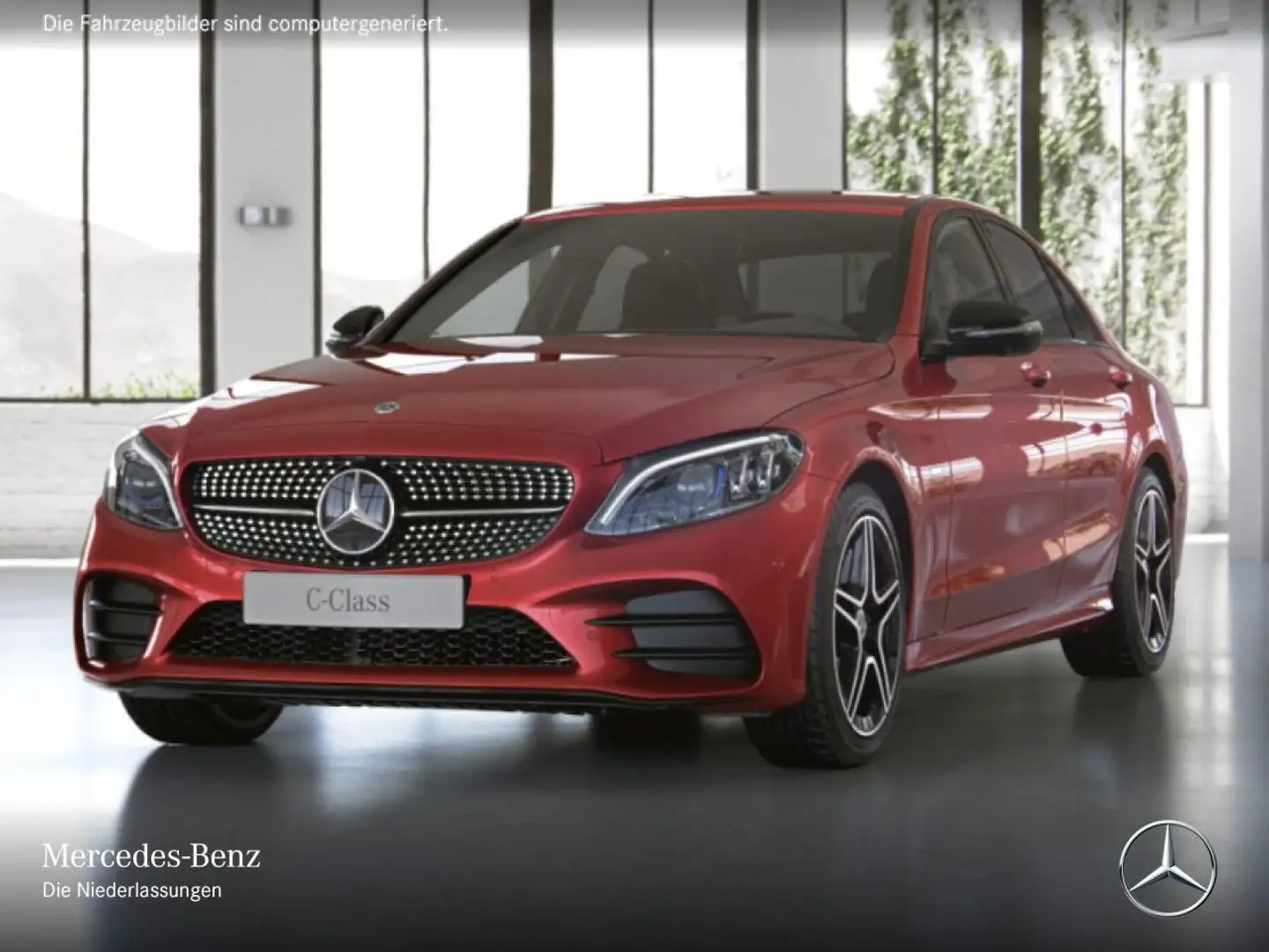 Mercedes-Benz C 300 de AMG+NIGHT+360+AHK+MULTIBEAM+SPUR+TOTW+9G Rot - 2