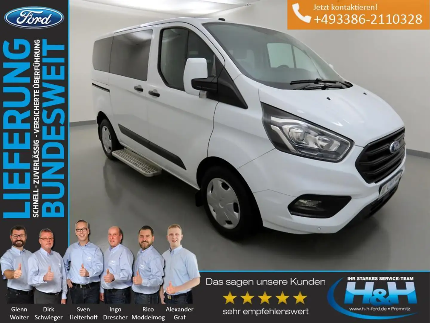 Ford Transit Custom 2.0 320 L1 Trend Doppelklima+DAB Blanc - 1