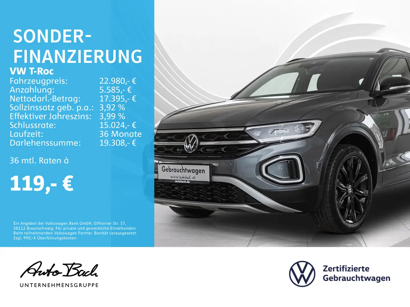 Volkswagen T-Roc 1.0 TSI "Style" Navi LED Digital Cockpit A Grigio - 1