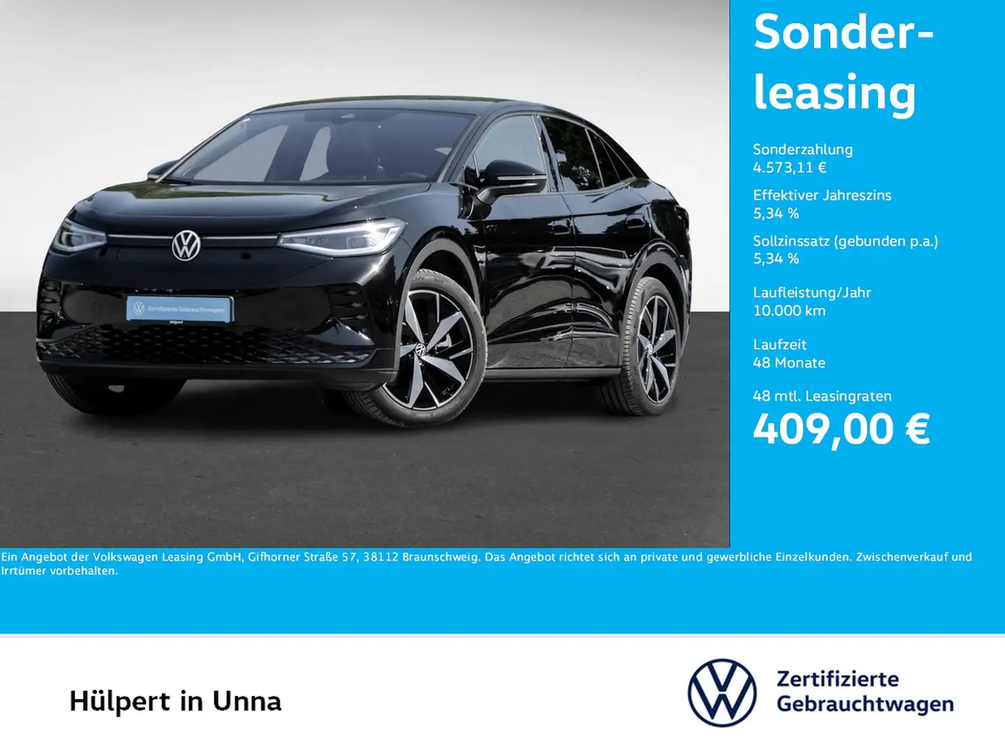 Volkswagen ID.5 GTX 4X4 PANO 360°CAM ACC LM20 E-KLAPPE NAVI Black - 1