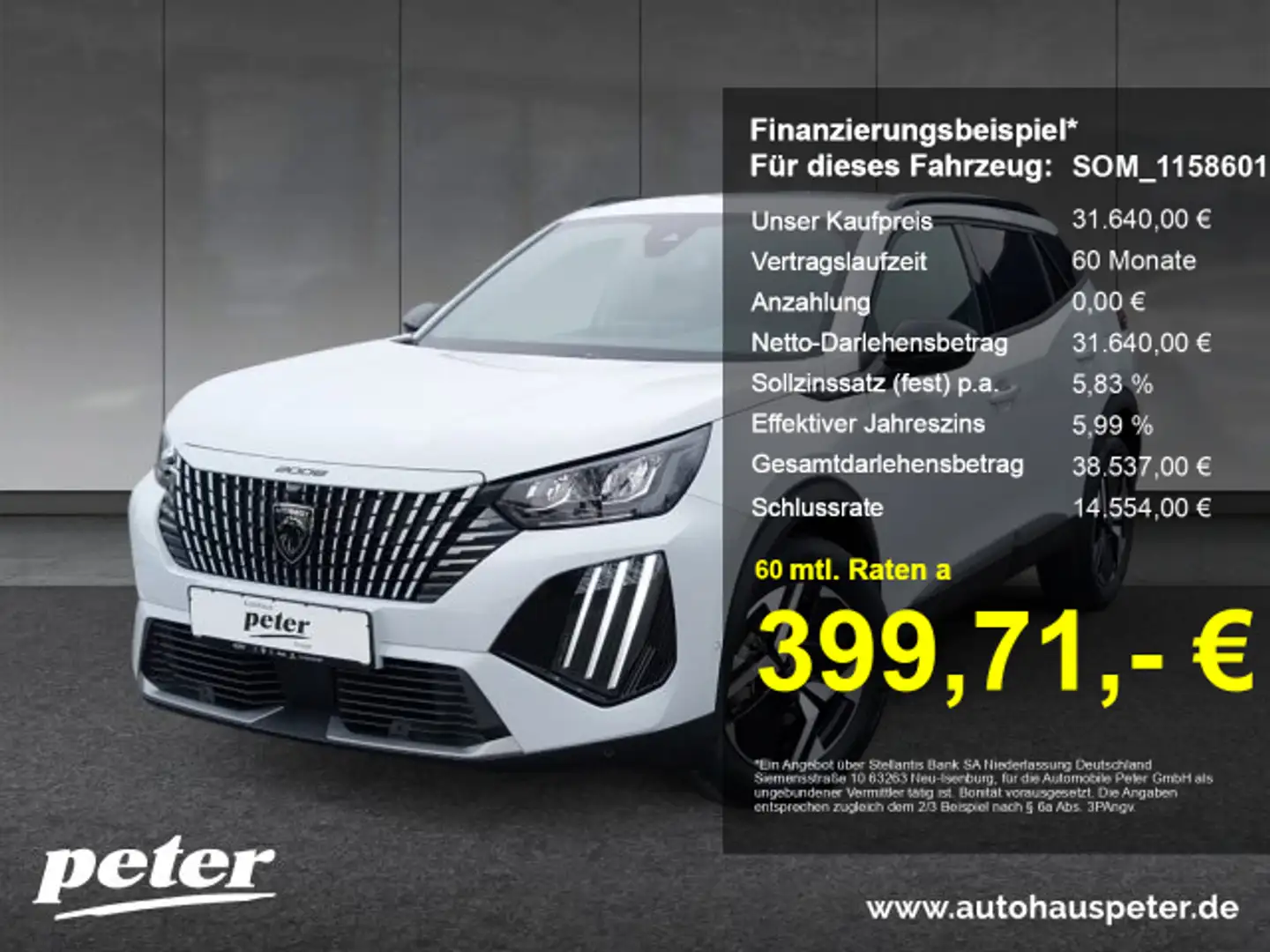 Peugeot 2008 2008 Allure Hybrid DSC 136 Navi+SHZ+360°Kamera+ Weiß - 1