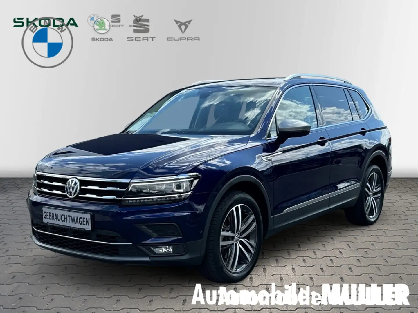 Volkswagen Tiguan Allspace 2.0 TDI Highline 4Motion DSG 200PS 1.Hand Leder Na Blau - 1