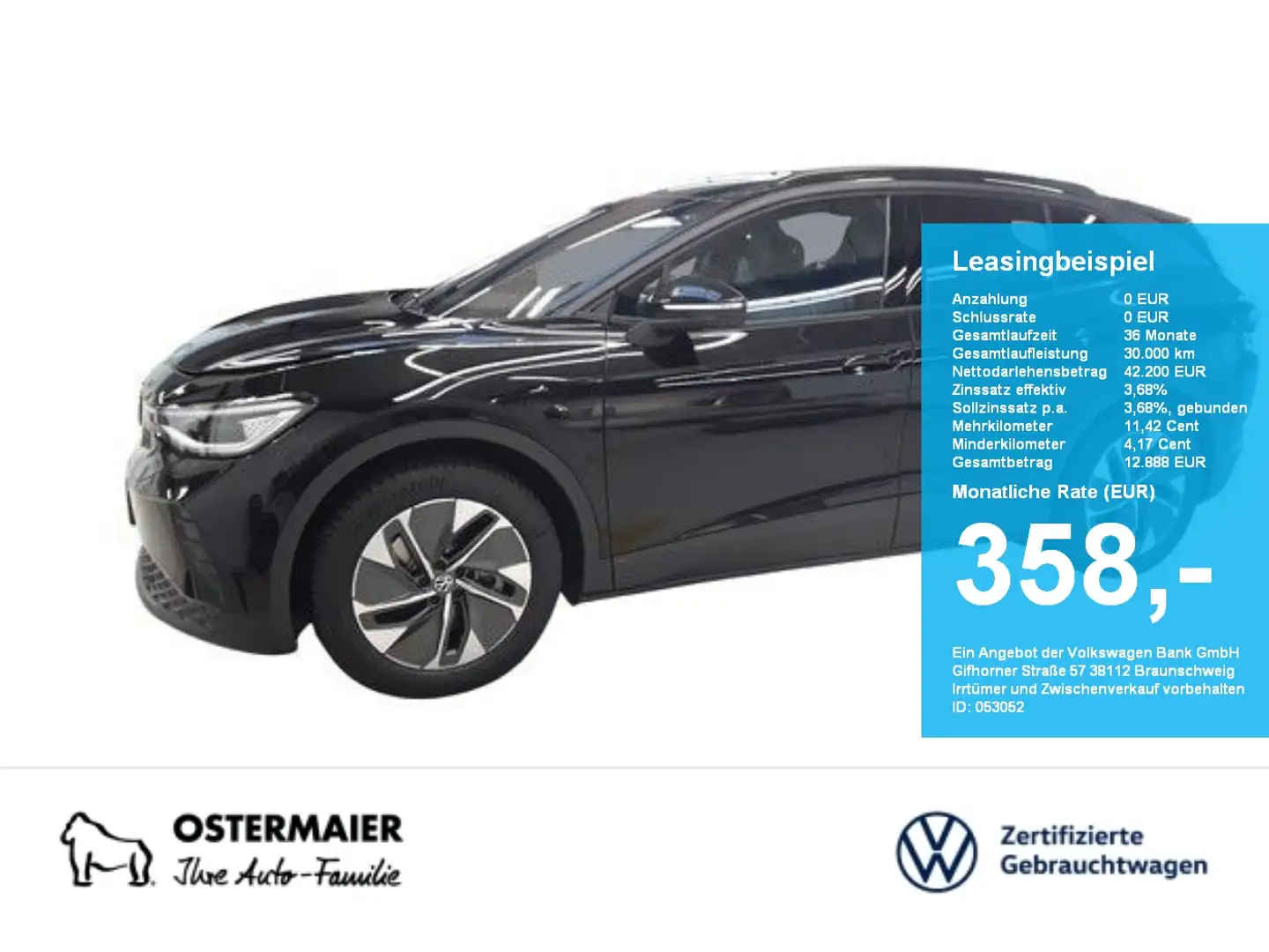 Volkswagen ID.4 .4 PRO 286PS NP.68T ACC.5J-G.WÄRMEPUMPE.AHK.AREA-V Czarny - 1