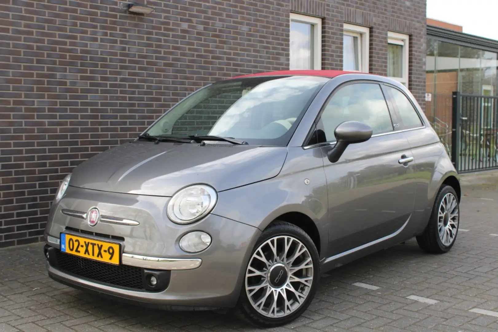 Fiat 500C 0.9 TwinAir Lounge-cabrio-clima-86 PK Gris - 1