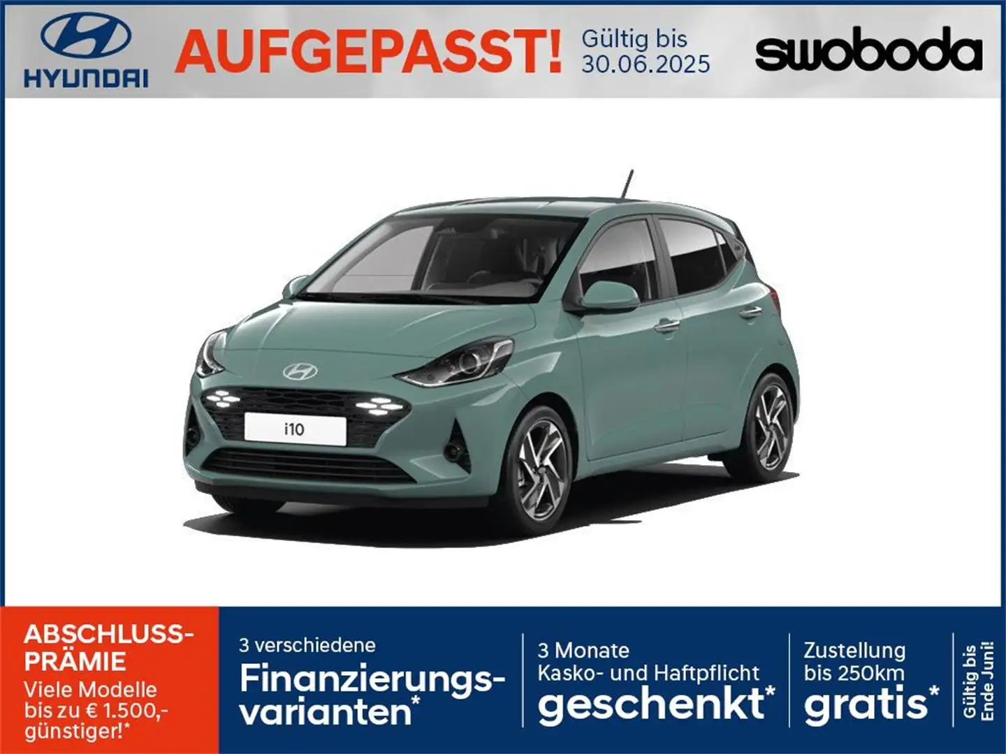 Hyundai i10 GO 1,0 MT a5bg1 Grün - 1
