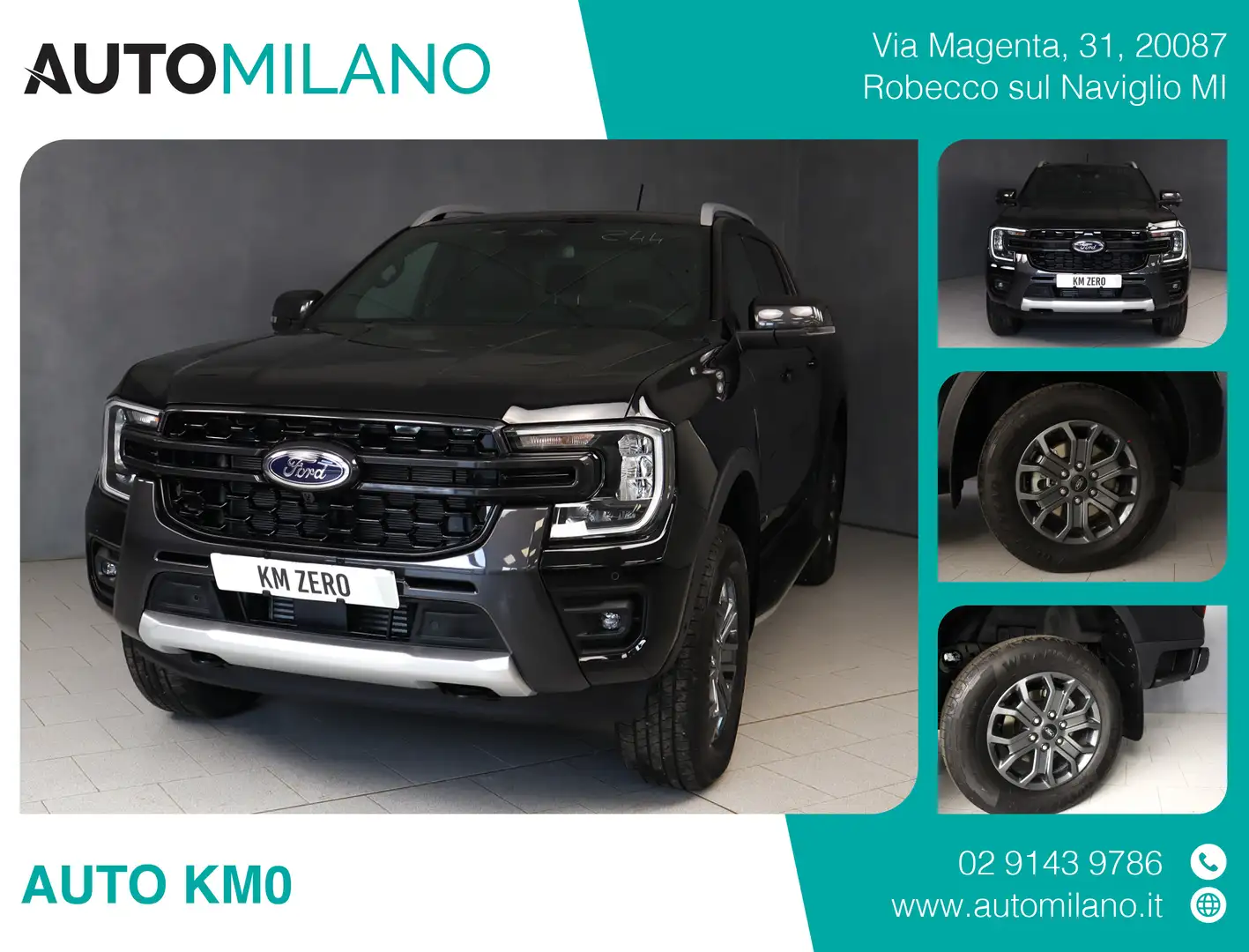 Ford Ranger 2.0 DOPPIA CABINA AWD 205CV AUTOMATIC WILDTRAK Nero - 1
