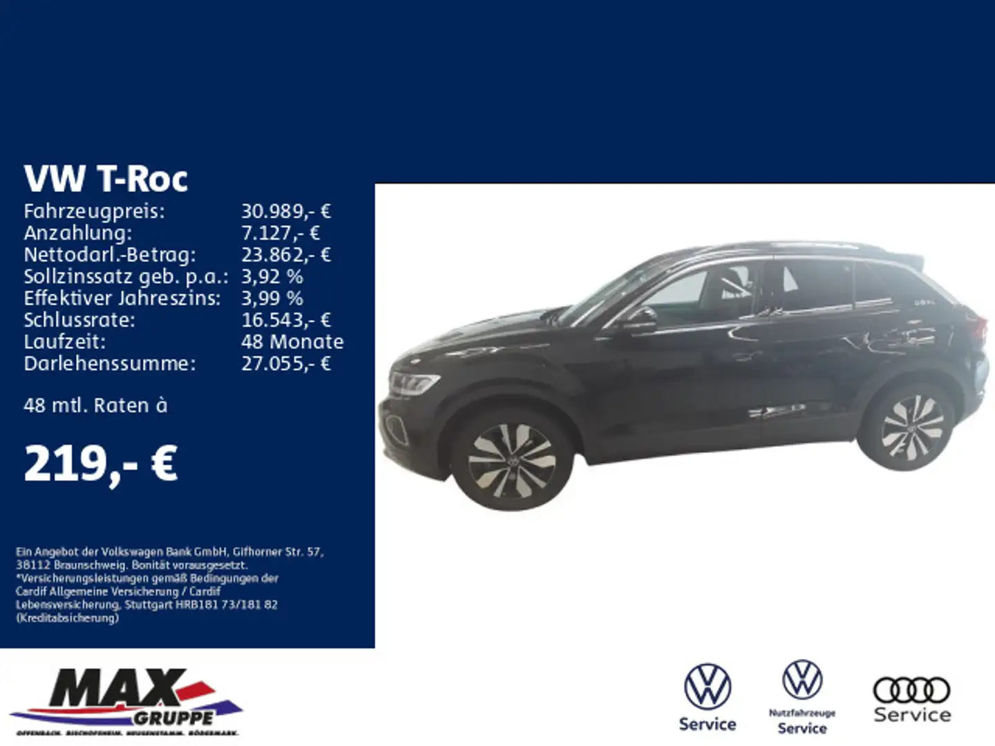 Volkswagen T-Roc 1.5 TSI DSG GOAL LED+NAVI+PDC+STHZ+ACC+DAB Schwarz - 1