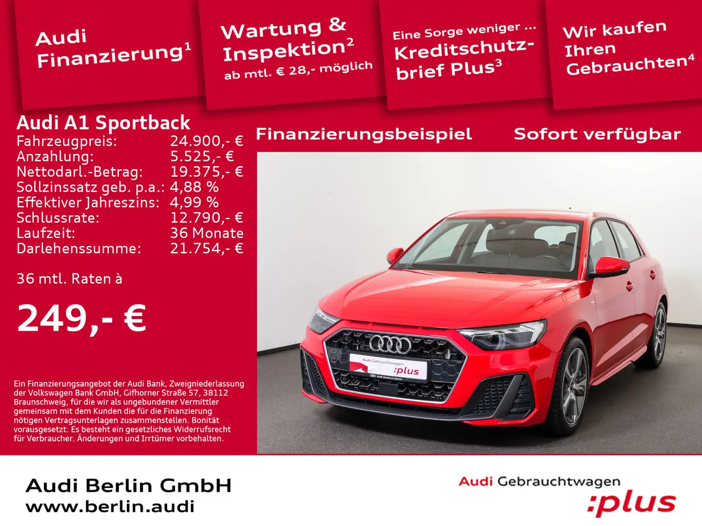 Audi A1 S line 40 TFSI S tr. LED SONOS PDC Rojo - 1