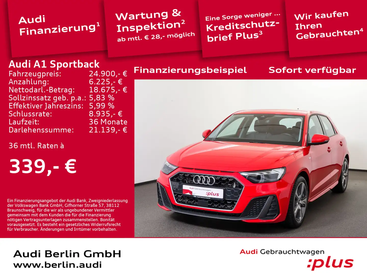 Audi A1 S line 40 TFSI S tr. LED SONOS PDC Rood - 1