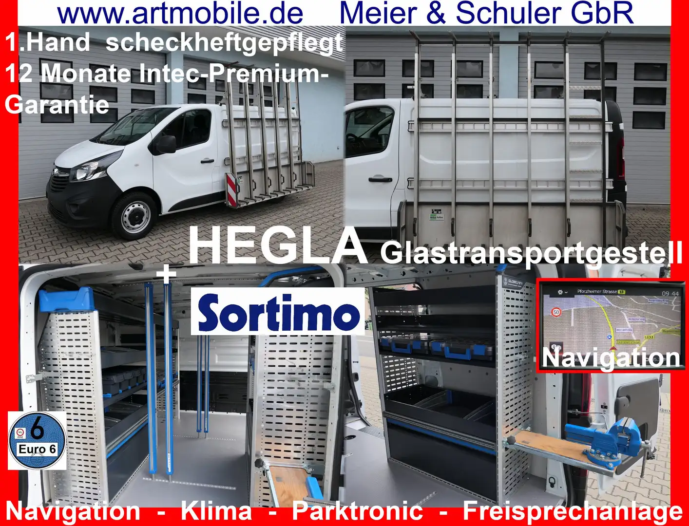 Opel Vivaro Bi-Turbo SORTIMO+Glasreff Navi Garantie* Weiß - 1