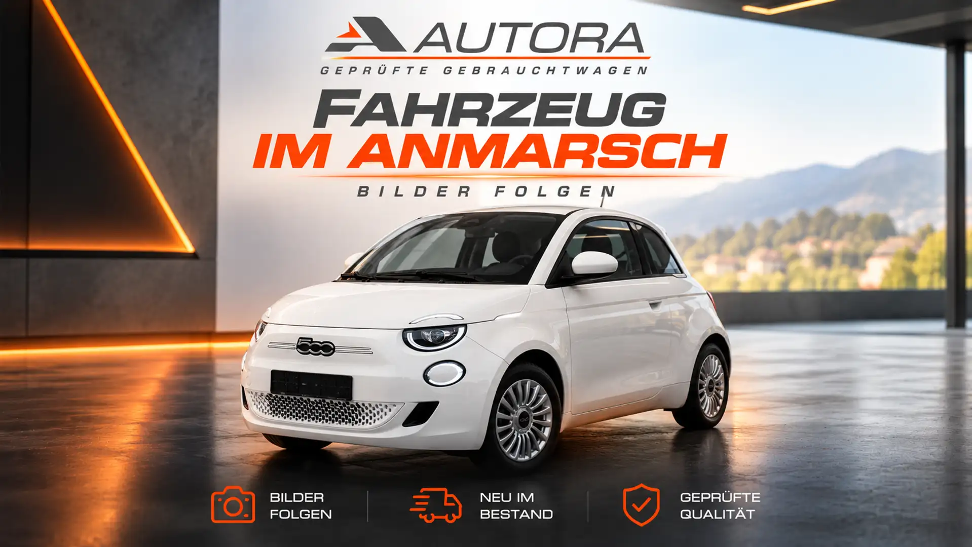 Fiat 500e Batterie 42 kWh / Service NEU / SOH 98,4% inkl. Z Weiß - 1