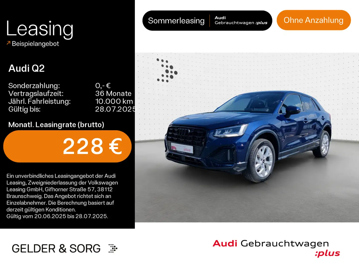 Audi Q2 30 TDI advanced AHK*Virtual*LED*Navi*Sound Blau - 1