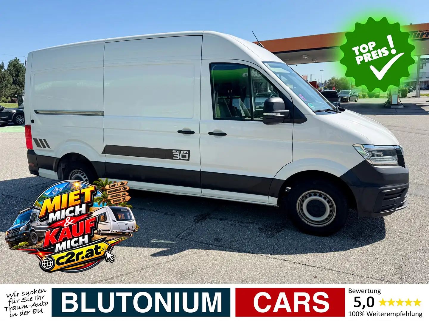 Volkswagen Crafter L3H3 Aut. *ACC*AHK*LED*CAM*VOLL* Weiß - 1