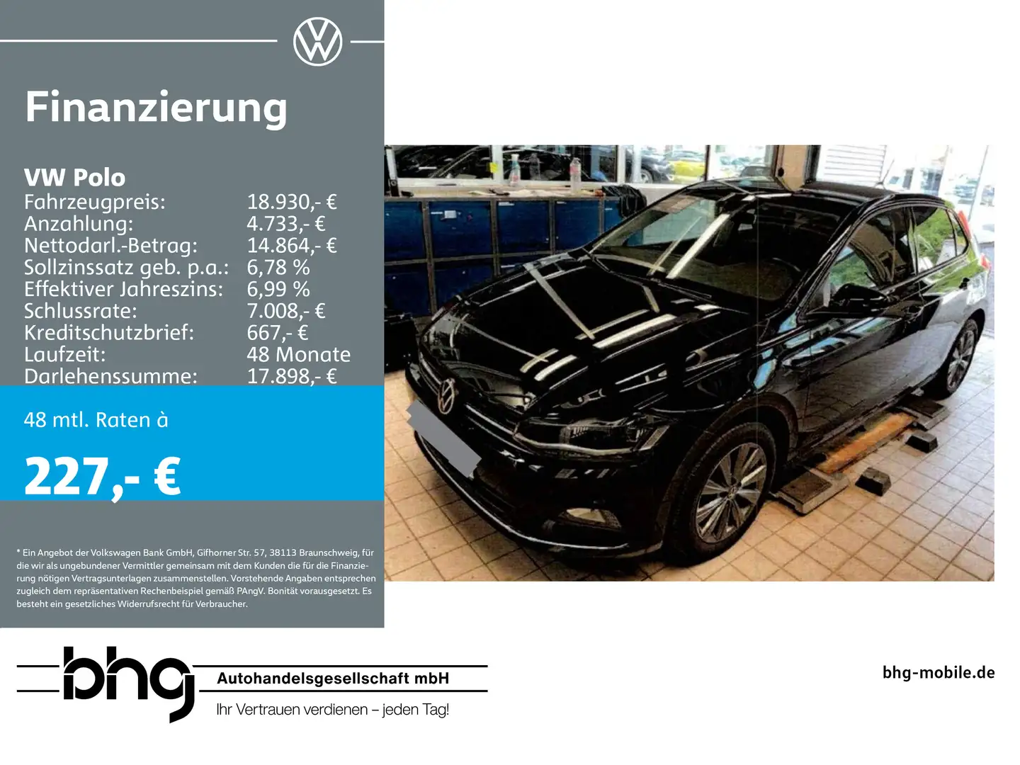 Volkswagen Polo 1.0 TSI OPF Highline Navi Klima Schwarz - 1