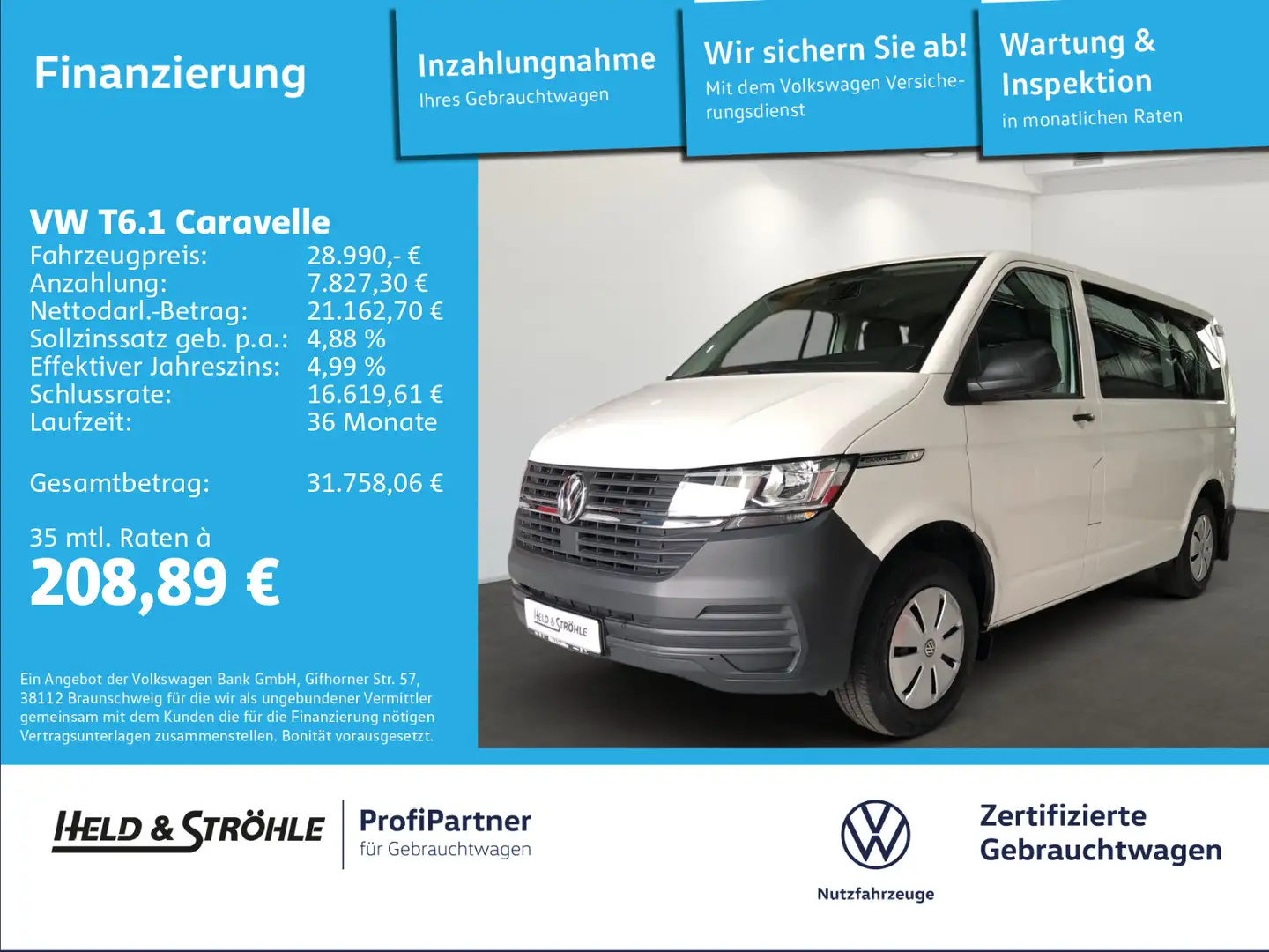 Volkswagen T6.1 Caravelle Trendline 2.0 TDI 9SITZE PDC Blanc - 1