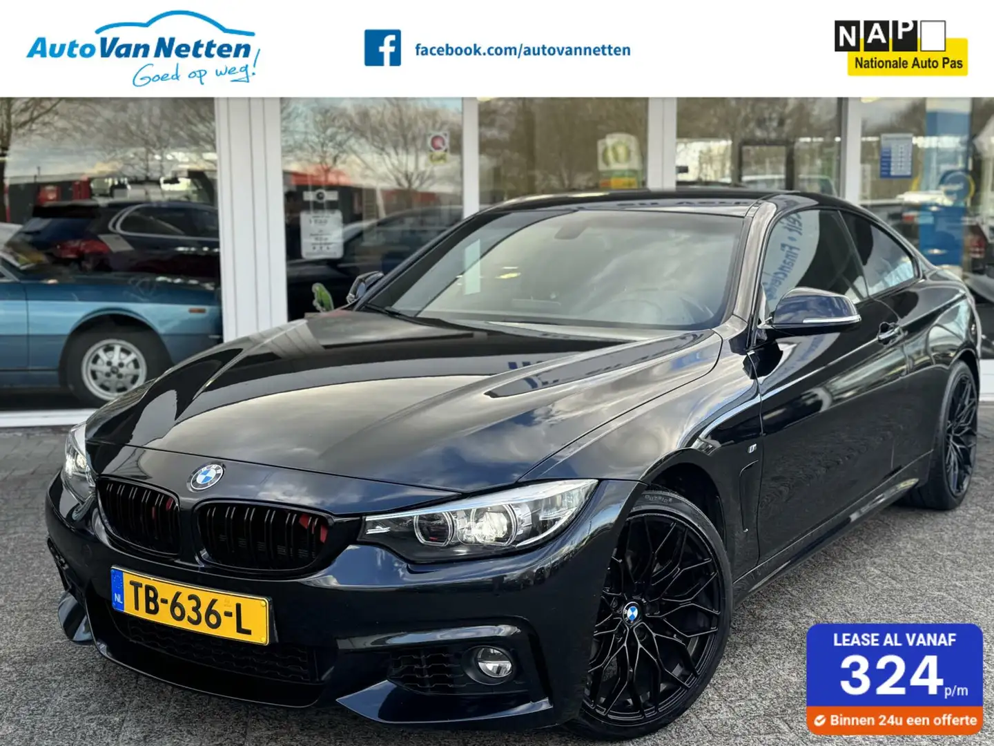 BMW 420 4-serie Coupé 420i 184pk Automaat,M-pakket,High Ex Zwart - 1