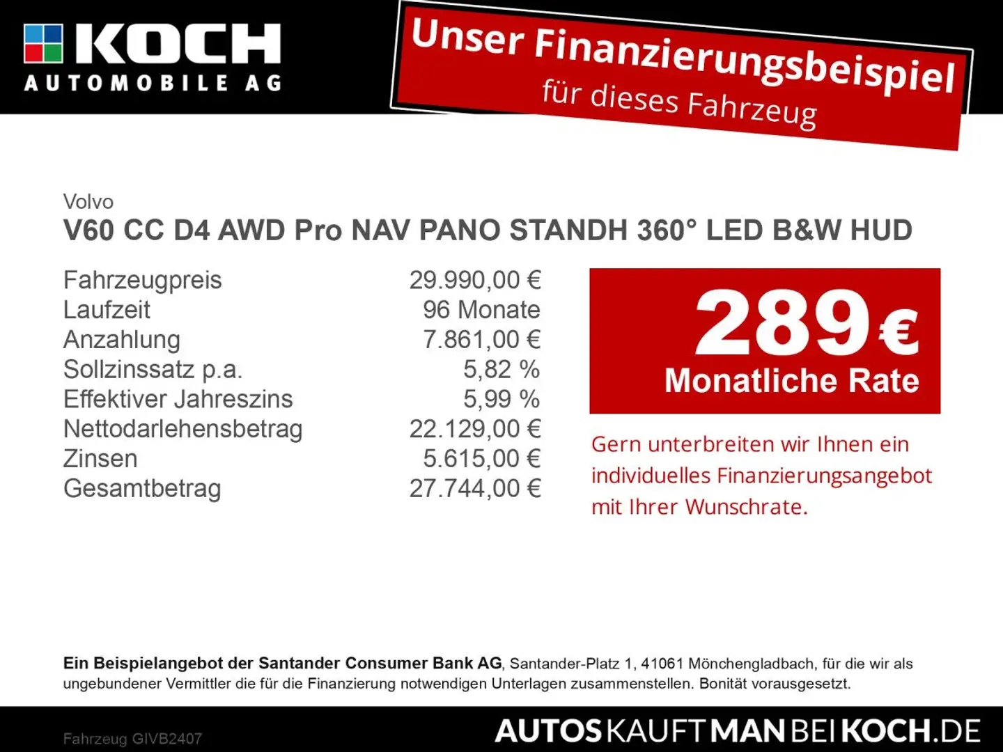 Volvo V60 Cross Country V60 CC D4 AWD Pro NAV PANO STANDH 360° LED B&W HUD Noir - 2