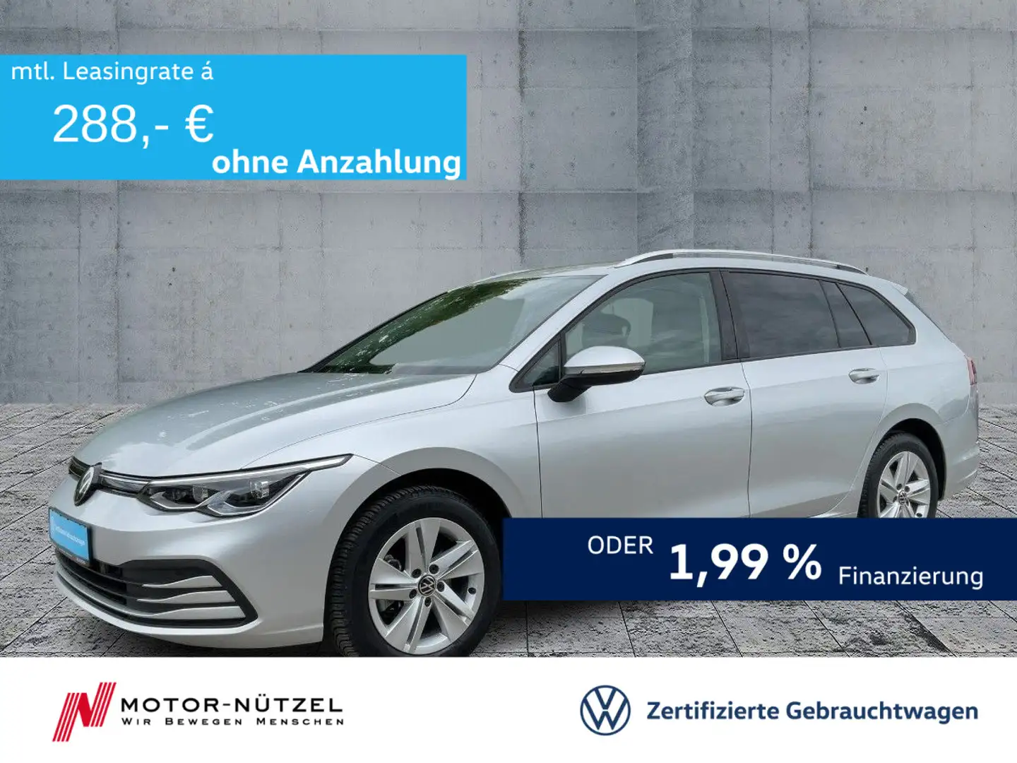 Volkswagen Golf Variant Golf VIII Variant 1.5TSI 5JG+LEDplus+NAV+AHK+HuD Silber - 1