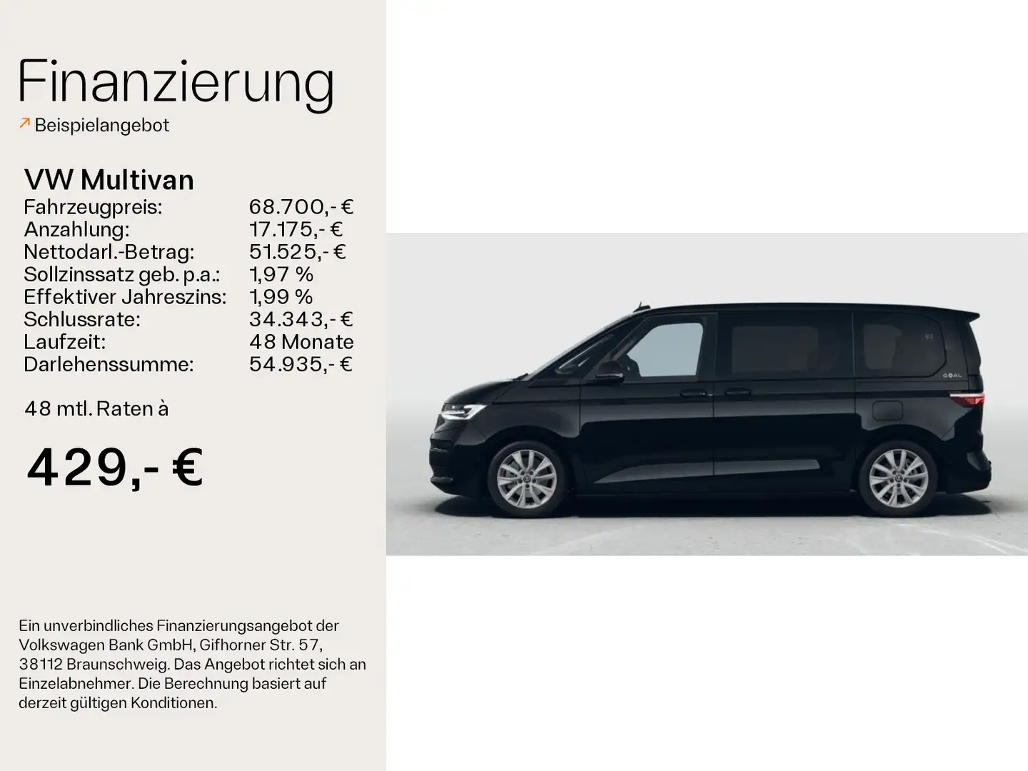 Volkswagen T7 Multivan T7 Multivan GOAL TDI *AGR*Navi*AHK*Stand* Noir - 2