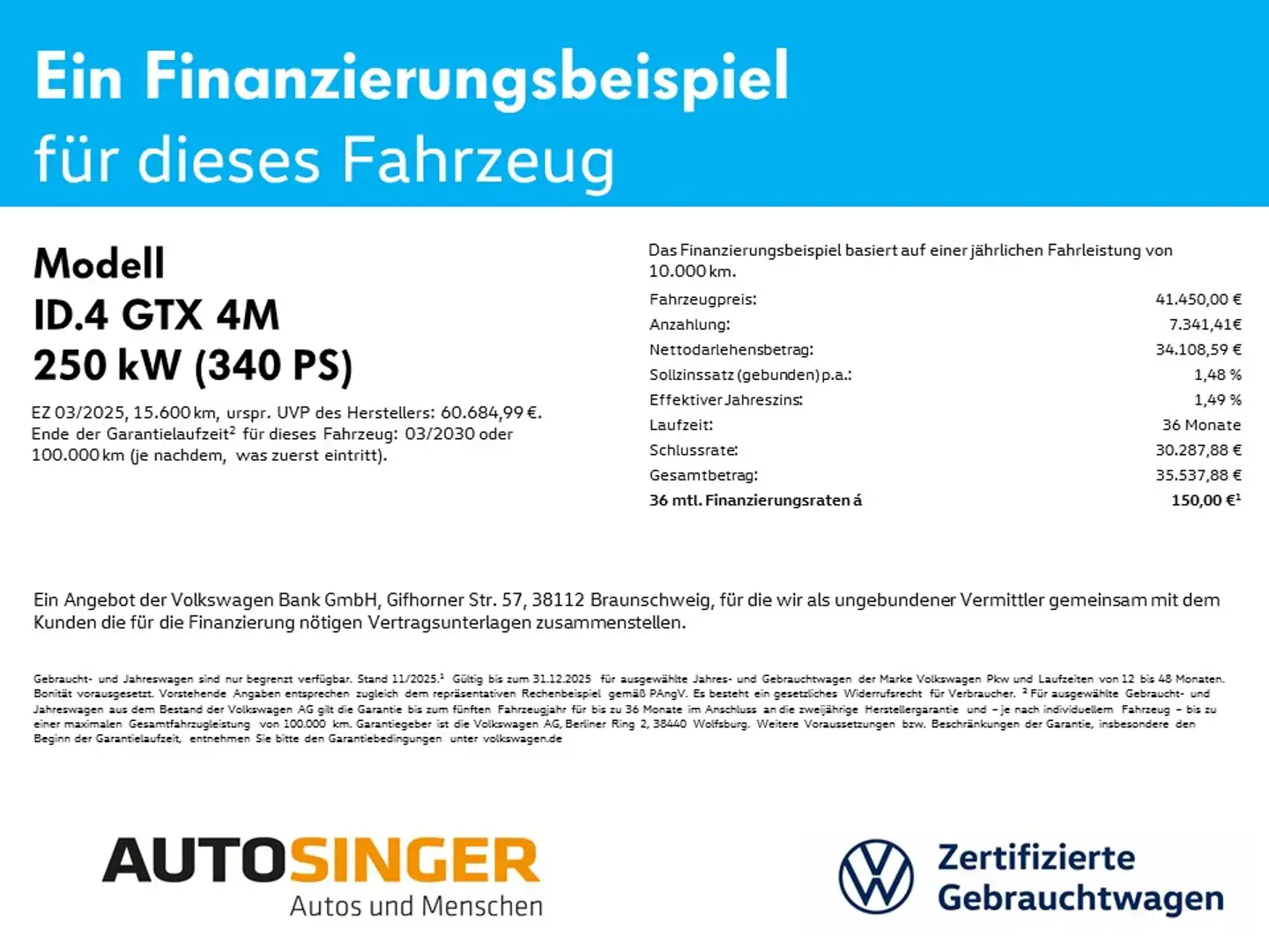 Volkswagen ID.4 GTX 4M *WÄRME*IQ-L*SHZ*ACC*KEYLESS*ALU20* Schwarz - 2
