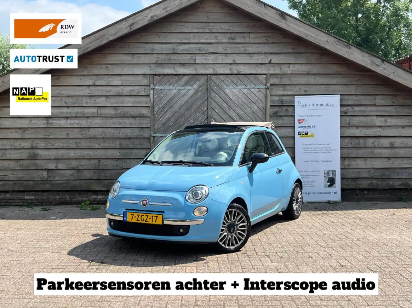 Fiat 500C 0.9 TwinAir Turbo Cult | Clima | Audio | Cabrio | Blauw - 1