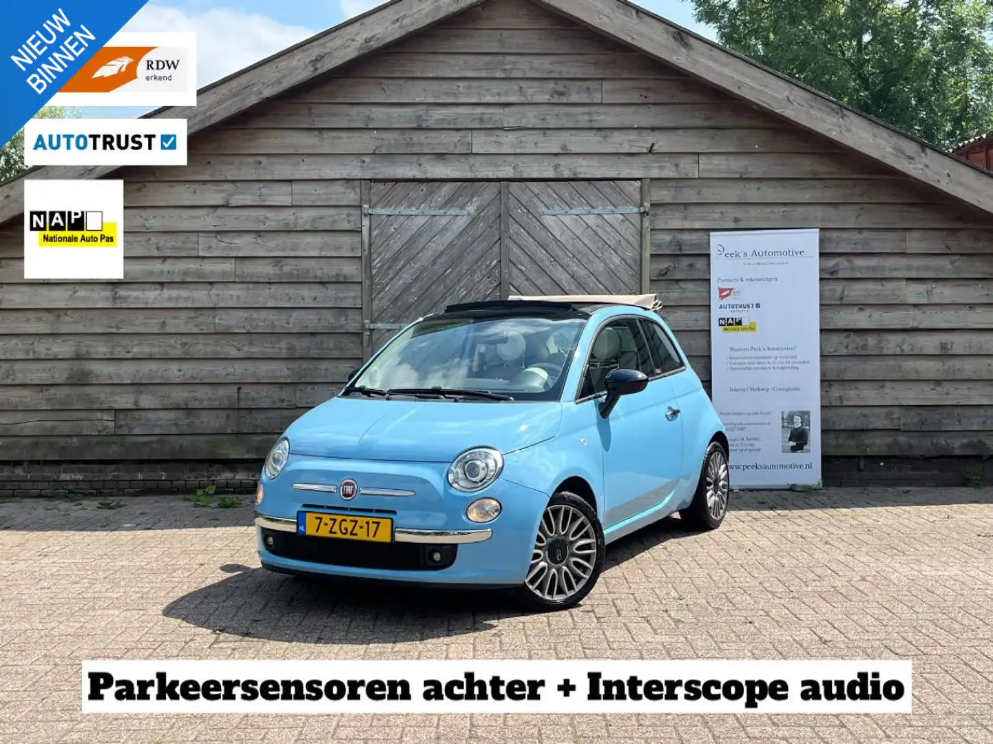 Fiat 500C 0.9 TwinAir Turbo Cult | Clima | Audio | Cabrio | Blauw - 1