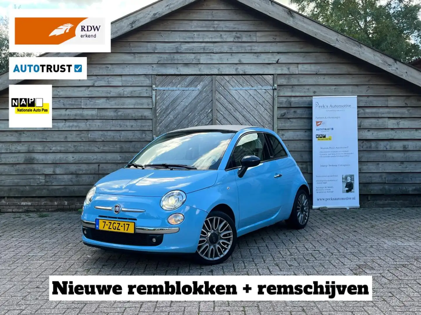 Fiat 500C 0.9 TwinAir Turbo Cult | Clima | Audio | Cabrio | Bleu - 1