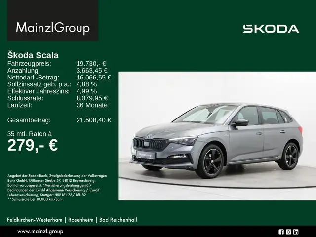 Skoda Scala 1.0 TSI Monte Carlo LED Pano SHZ Kamera