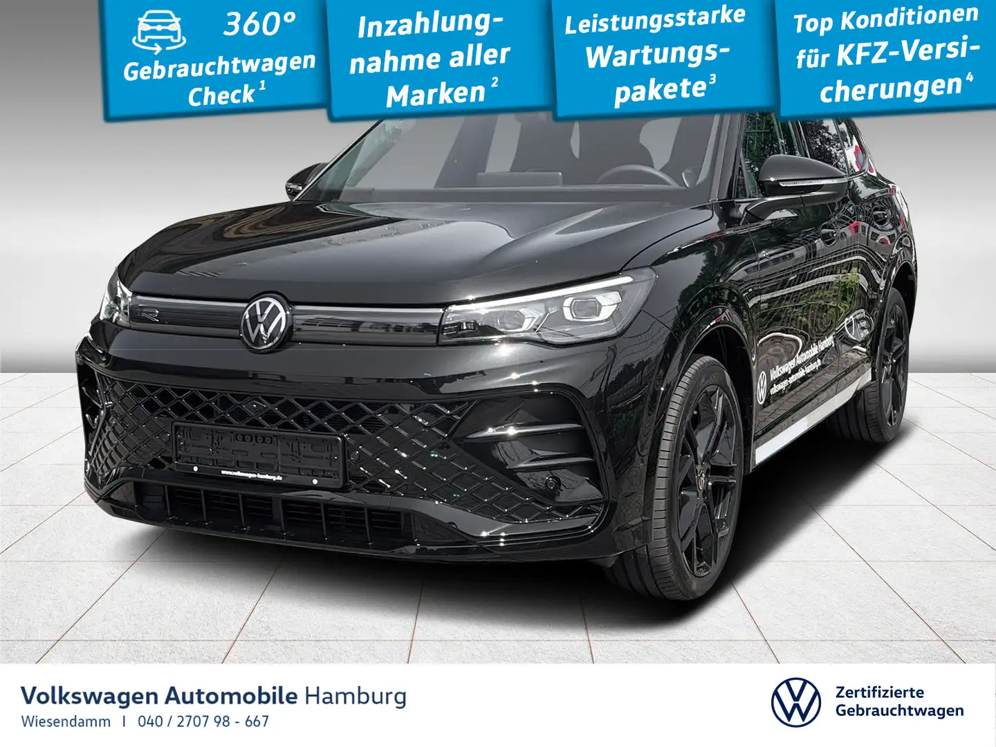 Volkswagen Tiguan 2.0 TSI R-Line DSG 4M Panorama LED Schwarz - 1