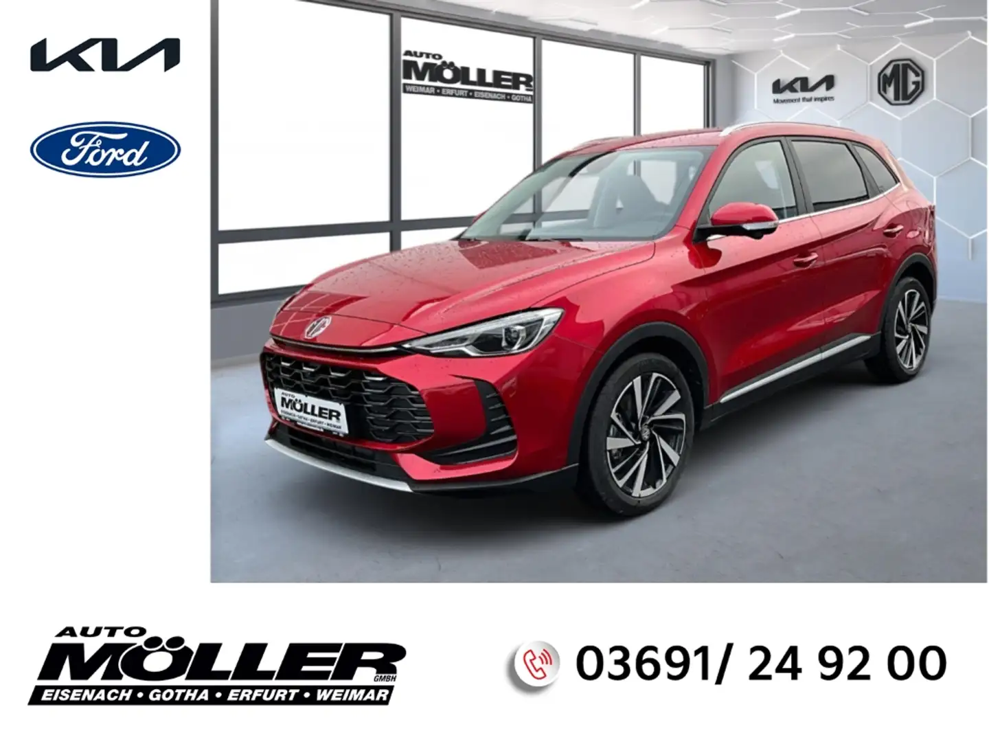 MG ZS Hybrid+ Luxury Leder Navi LED 360°ACC SHZ Rot - 1