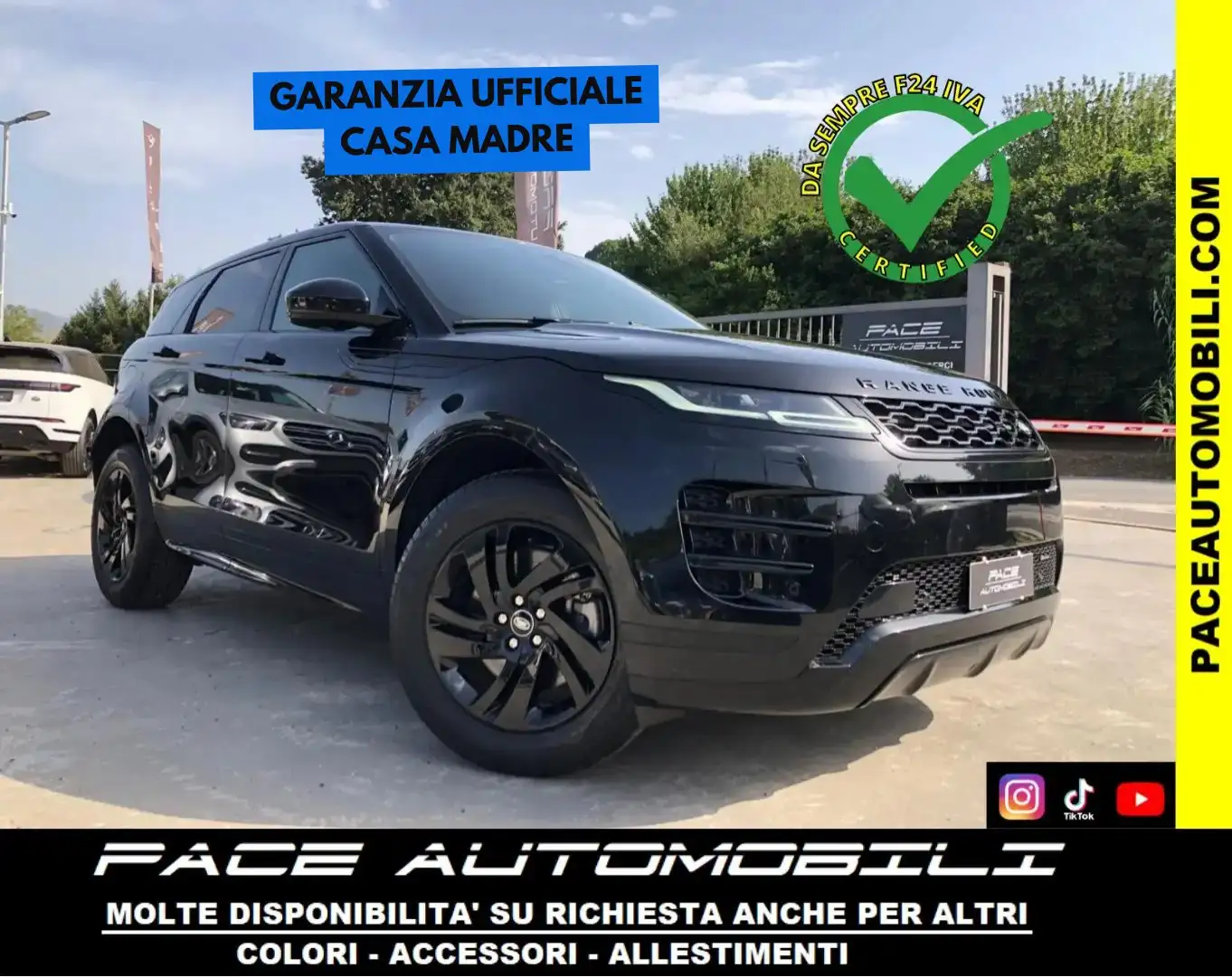 Land Rover Range Rover Evoque D200 R-DYNAMIC RDYNAMIC AWD SE TETTO 20" PDC ACC Nero - 1