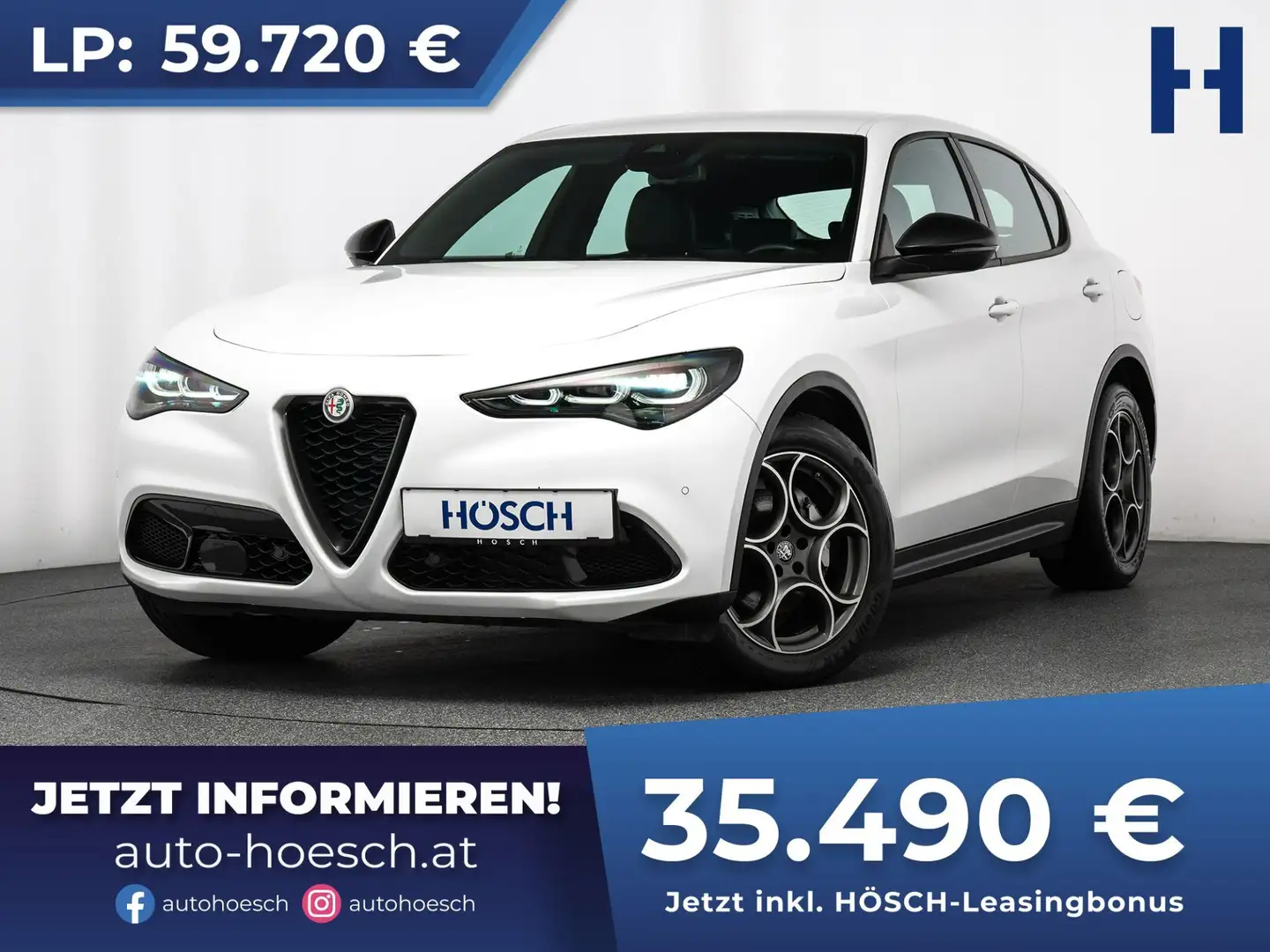 Alfa Romeo Stelvio 2,2 16V 160 Aut. SPRINT TOP-ANGEBOT ++ Weiß - 1