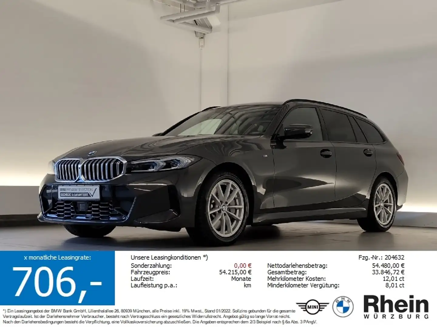 BMW 330 d xDrive Touring M Sportpaket ZHSLED/DAB/SHZ LED/D Grau - 1