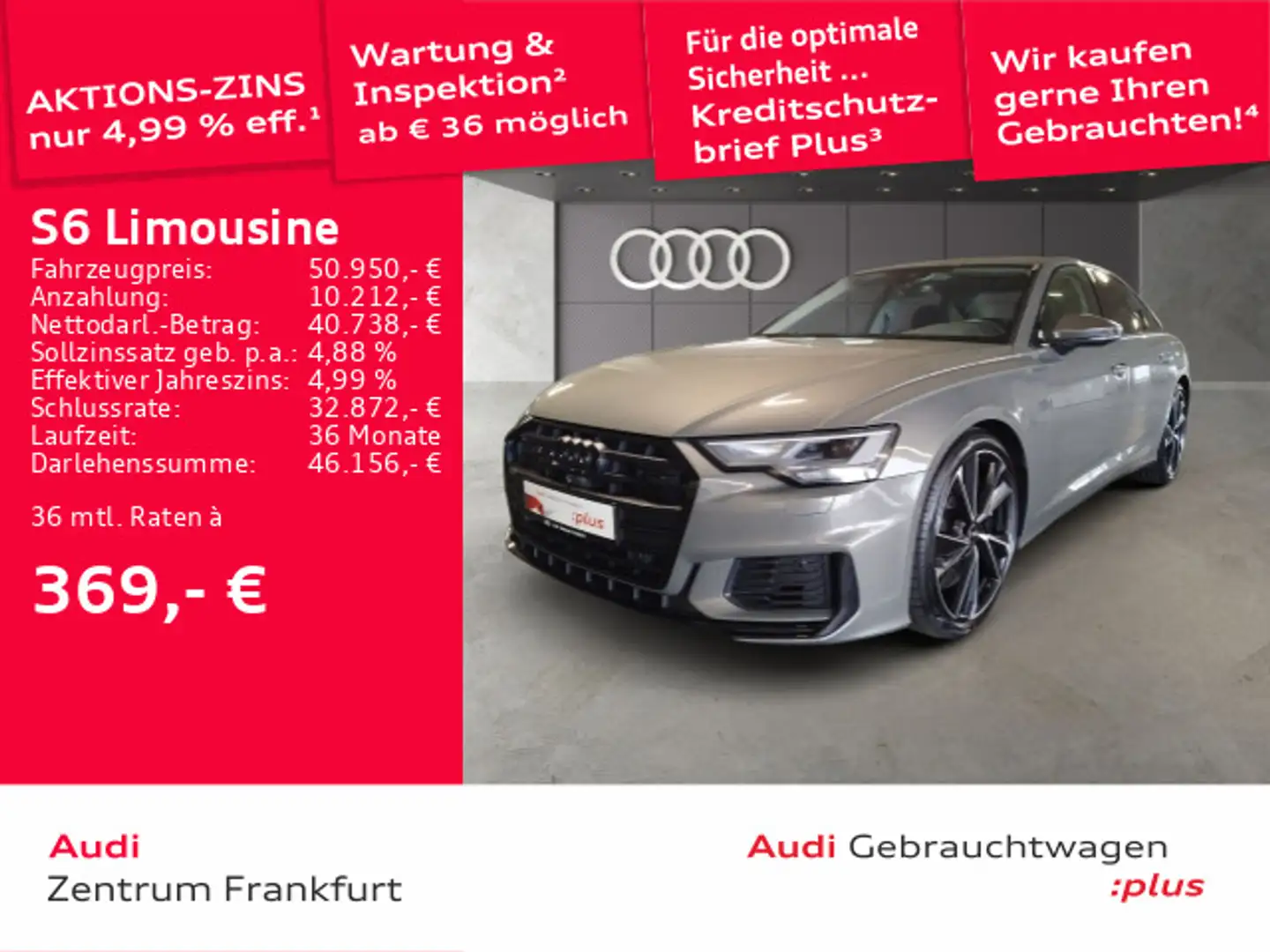 Audi S6 tiptronic LED 360° B&O Leder Grigio - 1