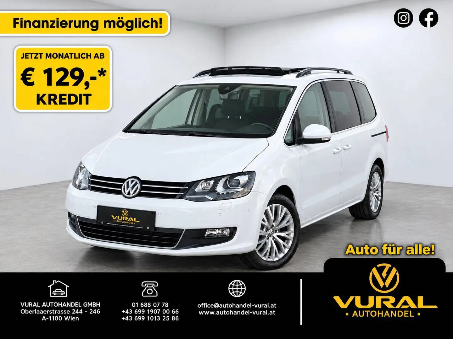 Volkswagen Sharan 2.0 TDI BlueMotionTech Business | 7 SITZE | PANO | RFK | ACC | AHK | Weiß - 1