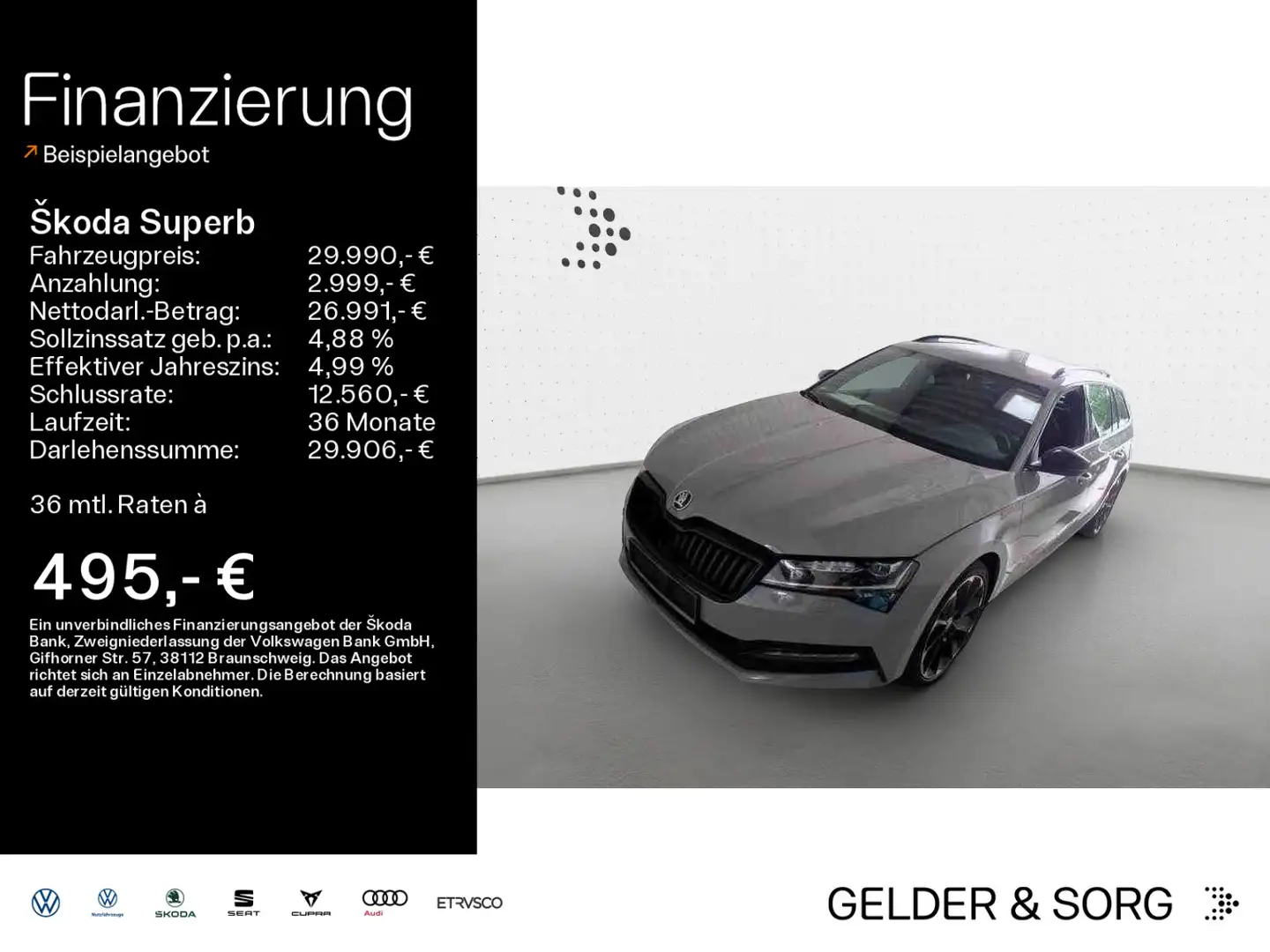 Skoda Superb Combi Sportline 2.0 TDI Stand*LED*AHK Grijs - 1