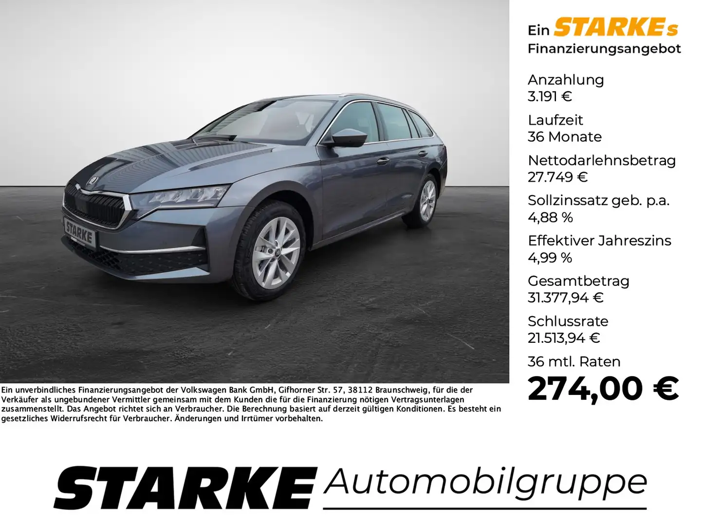 Skoda Octavia Combi 1.5 eTSI DSG Selection Grau - 1