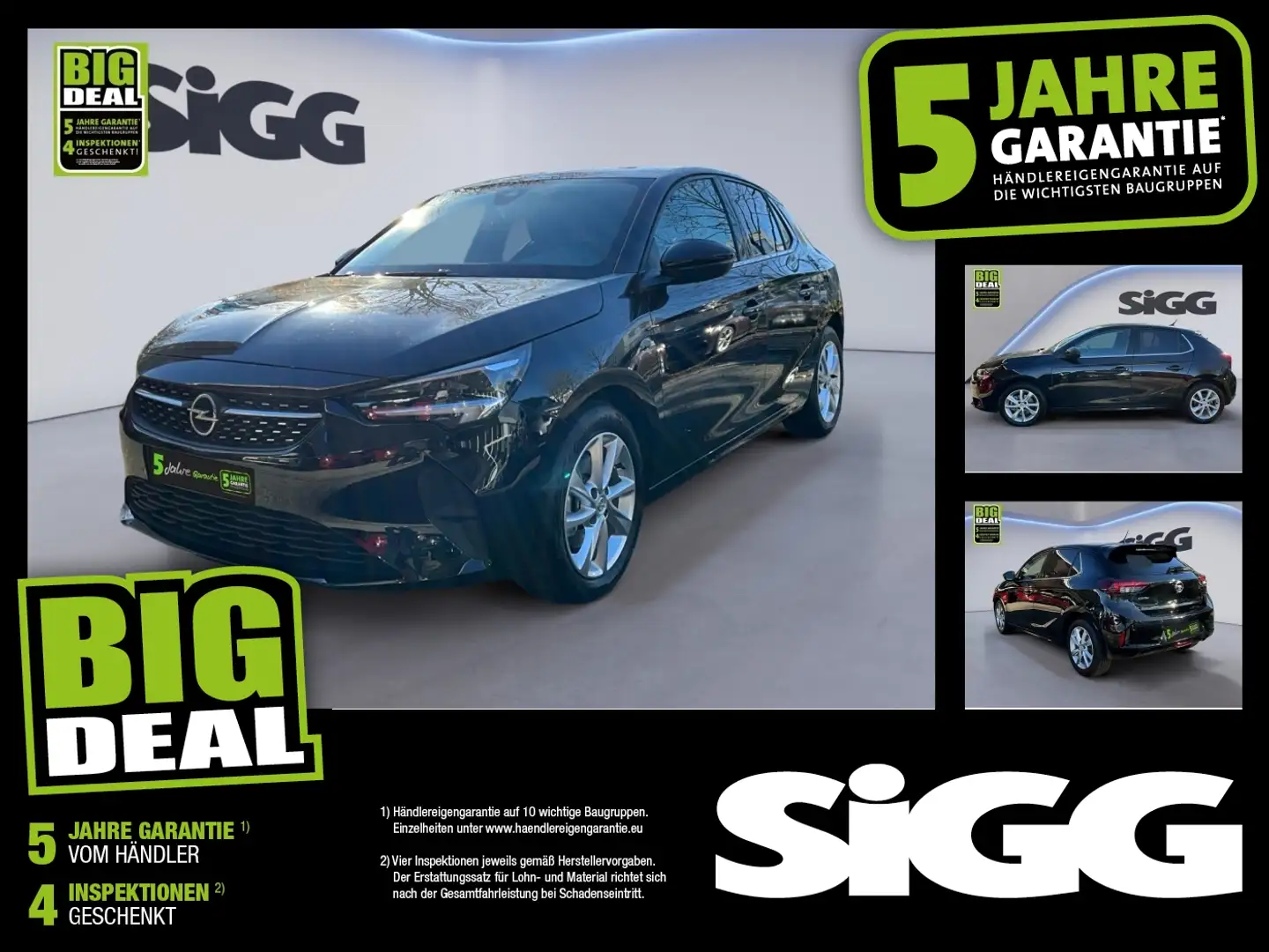 Opel Corsa F 1.2 Turbo Elegance Klima, 180 Grad Kam. Negro - 1