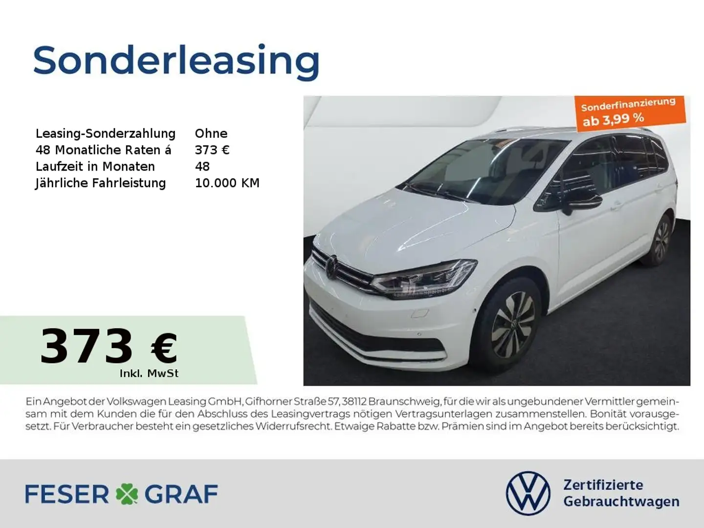 Volkswagen Touran Goal 2.0 TDI DSG Navi AHK LED 7-Sitzer Weiß - 1