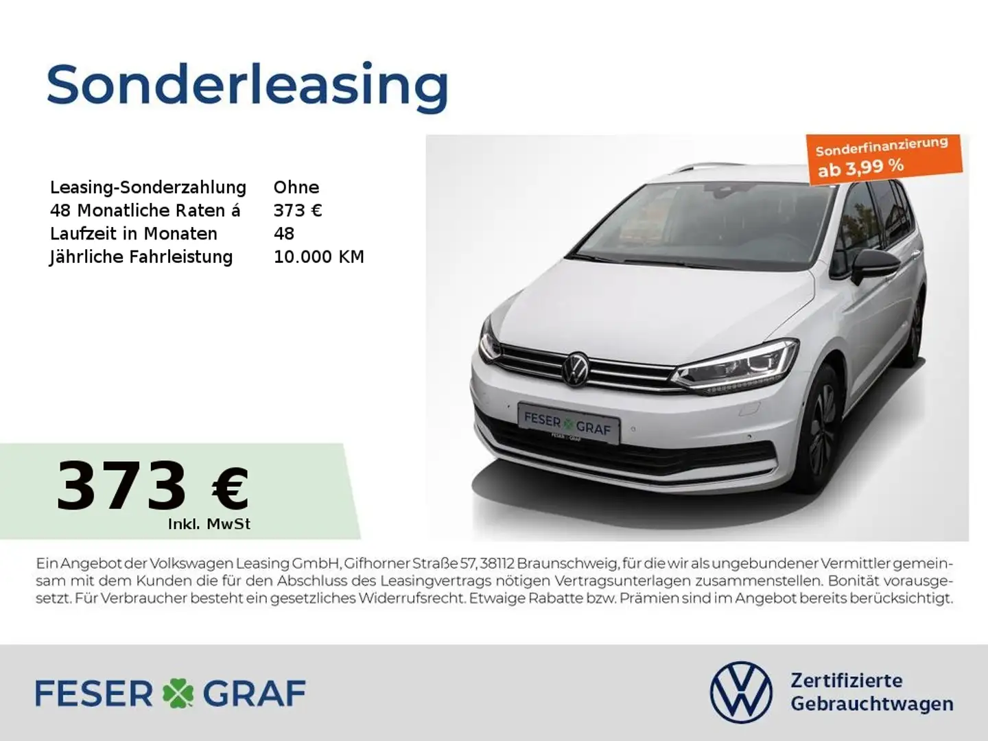 Volkswagen Touran Goal 2.0 TDI DSG Navi AHK LED 7-Sitzer Weiß - 1