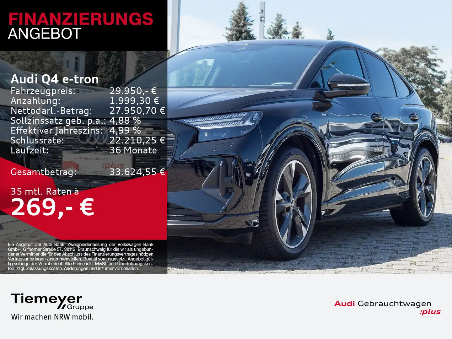 Audi Q4 e-tron Sportback 35 S LINE MATRIX MMI NAVI LM Schwarz - 1