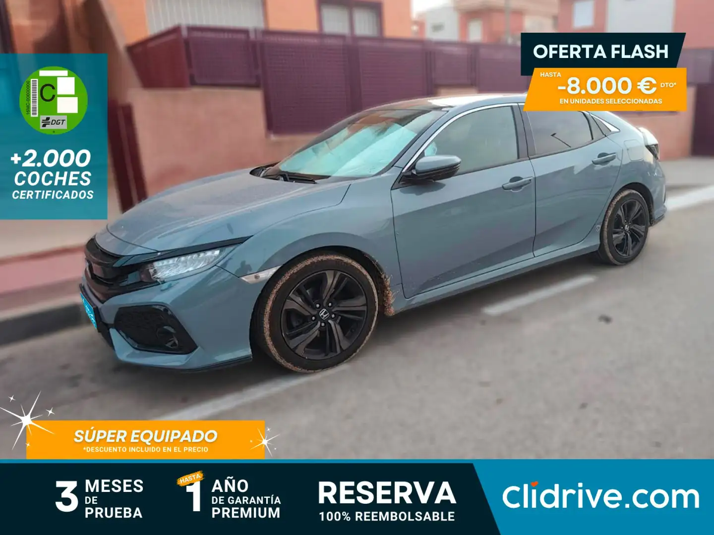 Honda Civic 1.0 VTEC Turbo Executive Premium Gris - 1