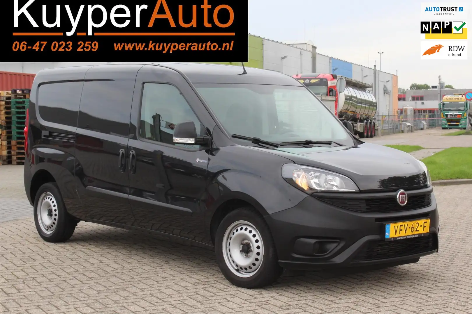 Fiat Doblo Cargo 1.6 MJ L2H1 Maxi 1 E EIG ,NAP NL AUTO airco Zwart - 1