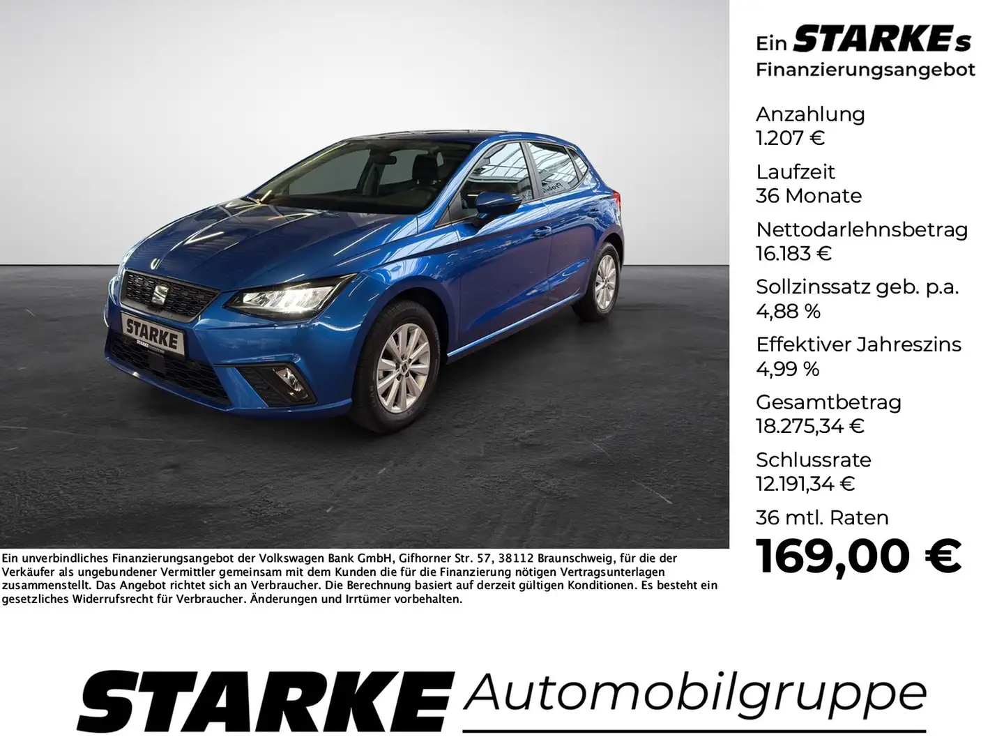 SEAT Ibiza 1.0 TSI Style Blau - 1