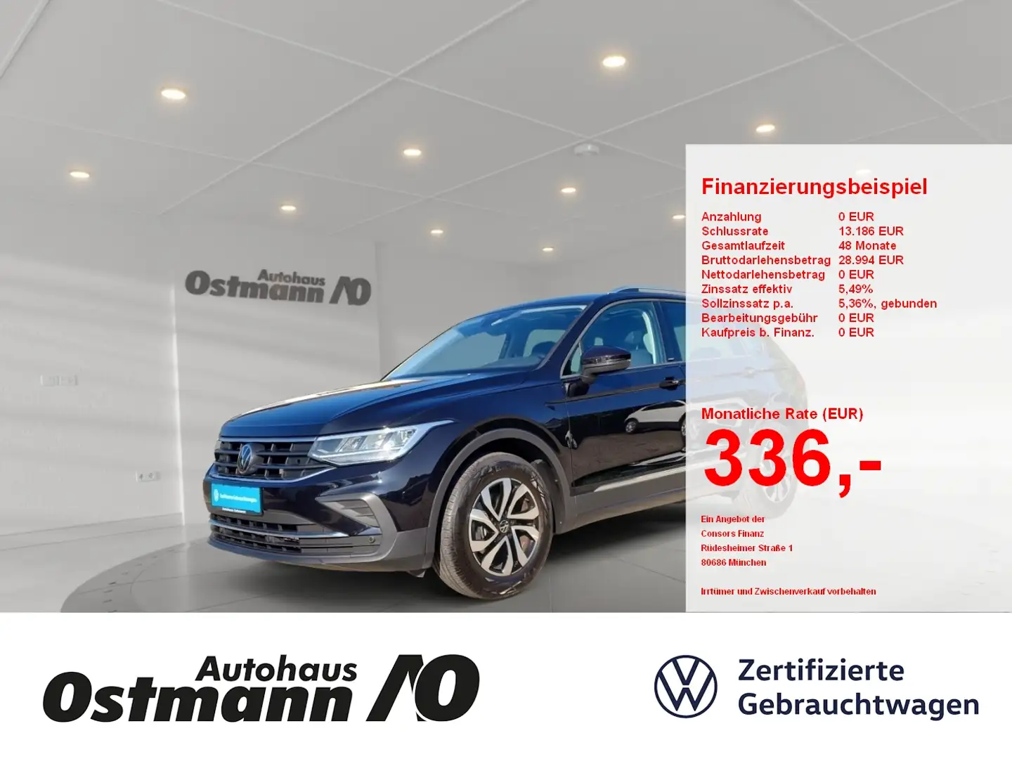Volkswagen Tiguan 1.5 TSI BMT Active PANO APPcon. Noir - 1